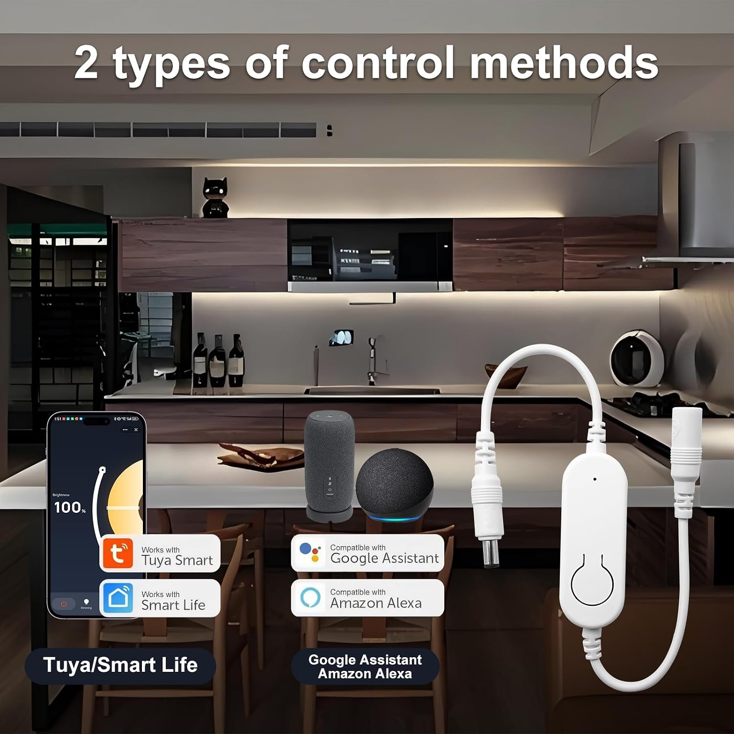 Detalle 2 de JBdusn COB-LED ledstripcontroller DC12-24V met wifi, Bluetooth en app-bediening