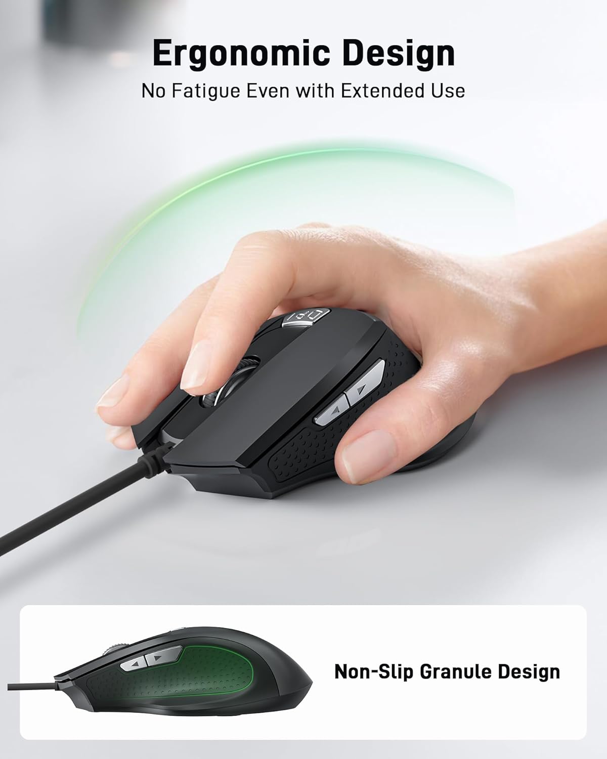 Thumbnail 6 de Acer kabelgebundene PC-Maus mit 3200 DPI, 4 DPI-Stufen und 6 Tasten – Plug & Play per USB-Kabel (1,5 m)