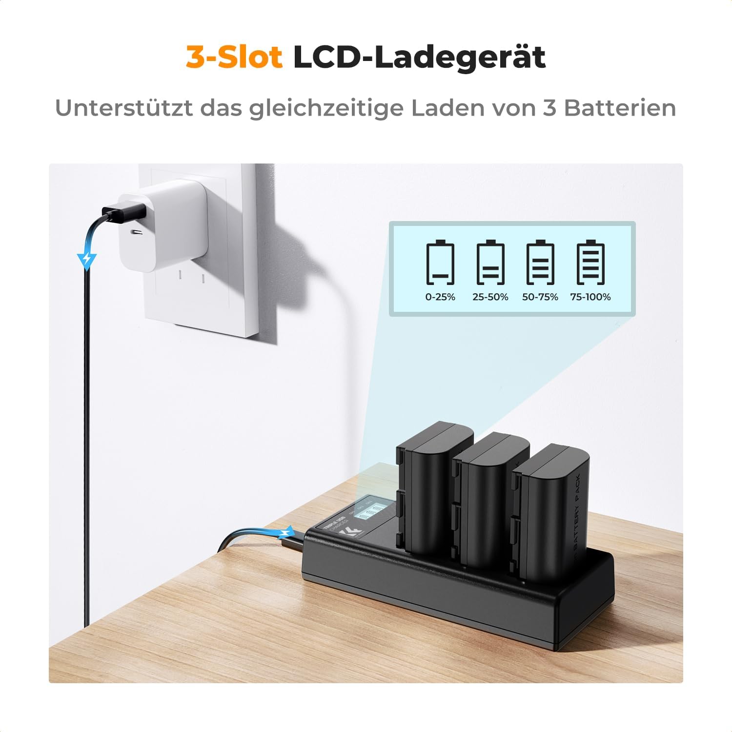 Thumbnail 2 de K&F CONCEPT LP-E6NH Akku 2250mAh 3er Pack