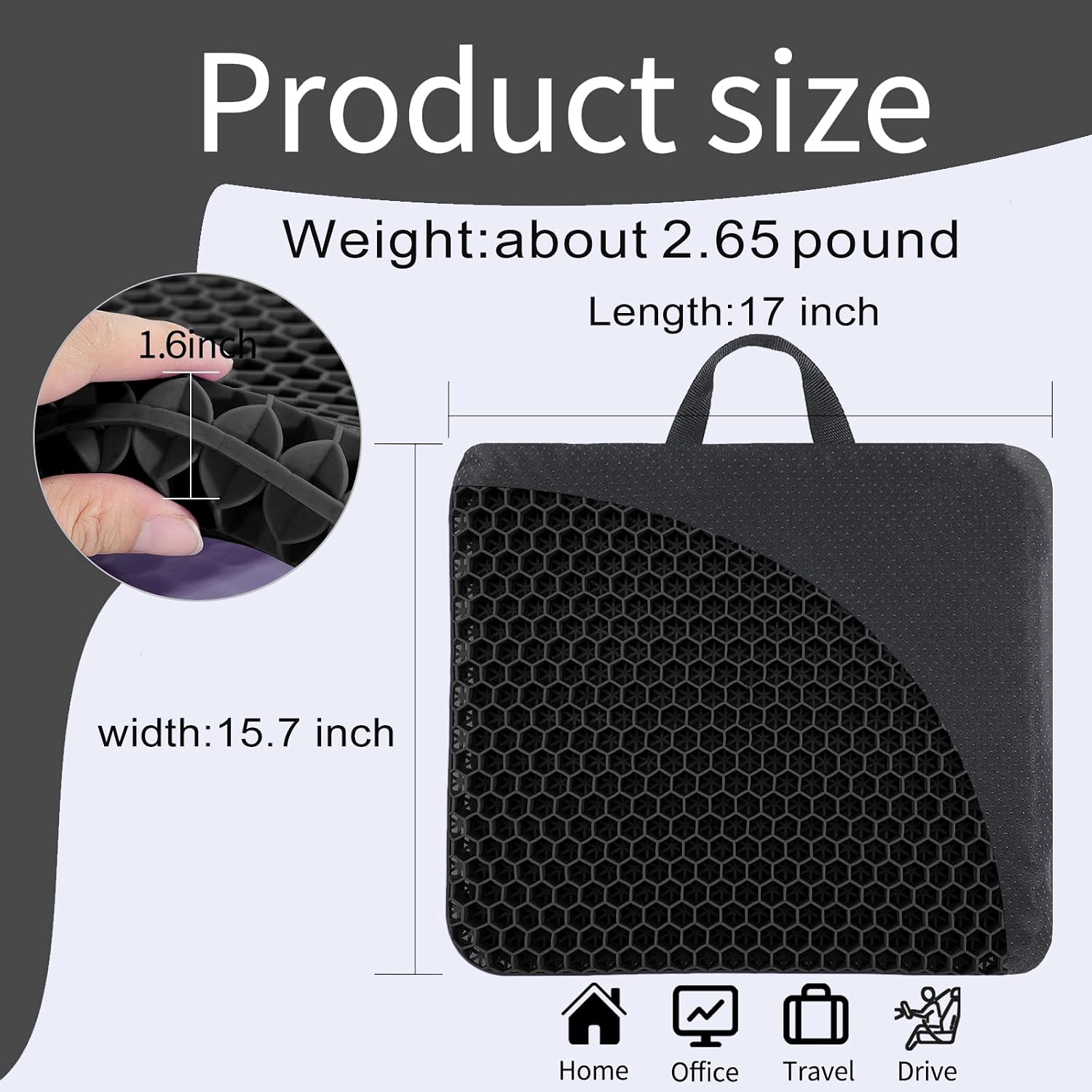 Detalle de Fzitiy TYT-8 Gel Seat Cushion, Double-Layer Honeycomb Design