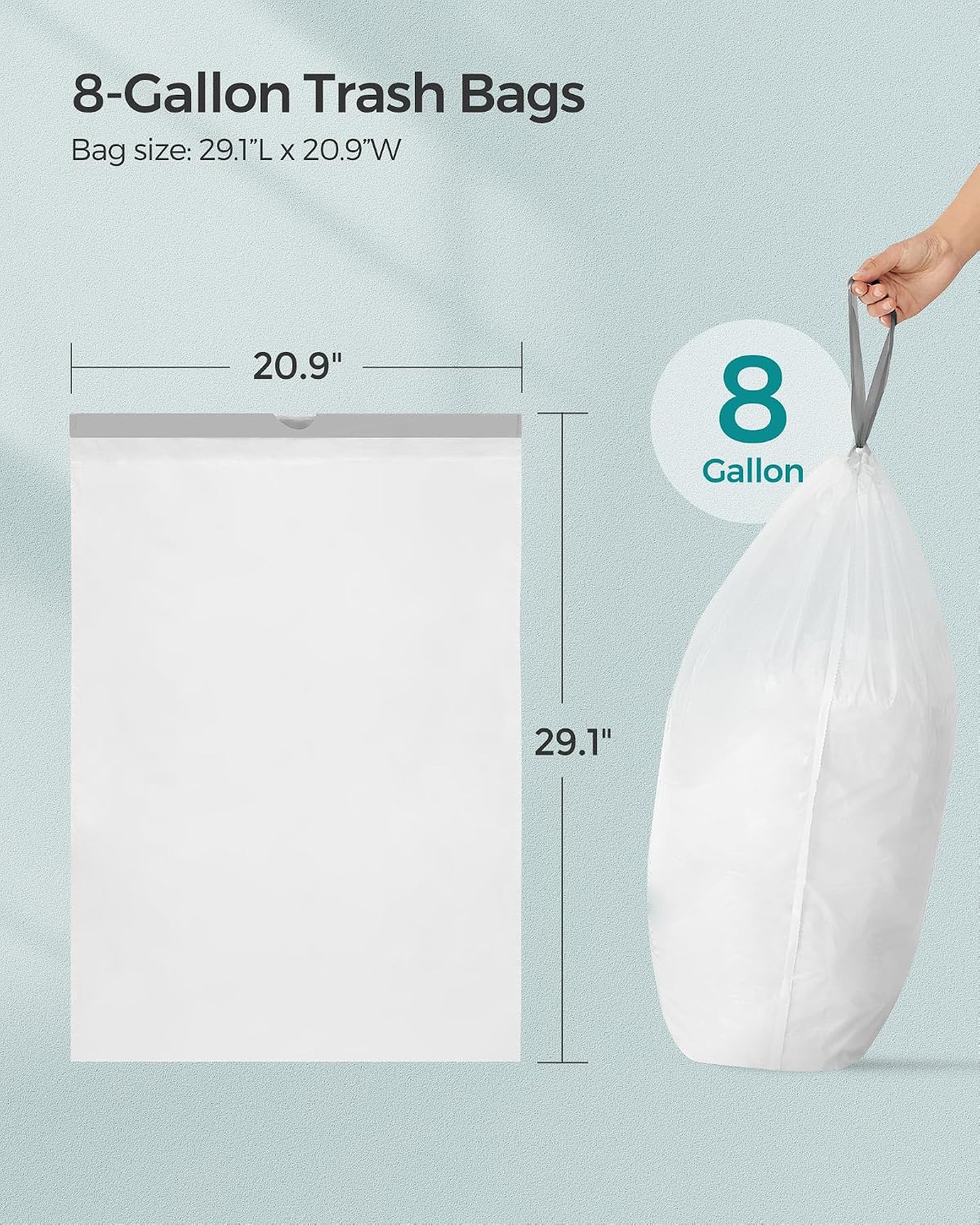 Detalle de SONGMICS LEOS Collection KRB30A02 30L Drawstring Bin Bags, 90 Pieces