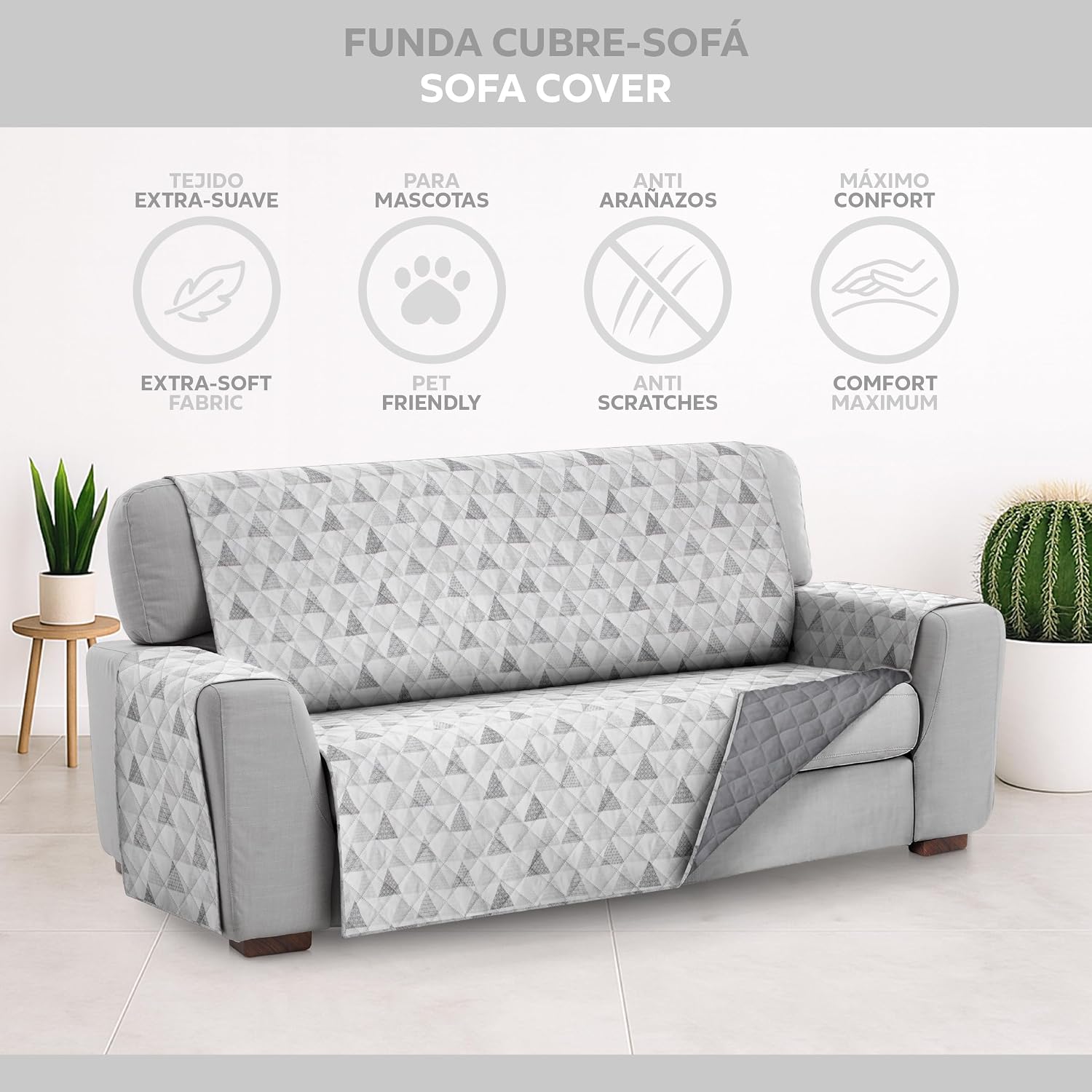 Detalle 2 de Textilhome Copridivano Malu 200 cm, 4 posti