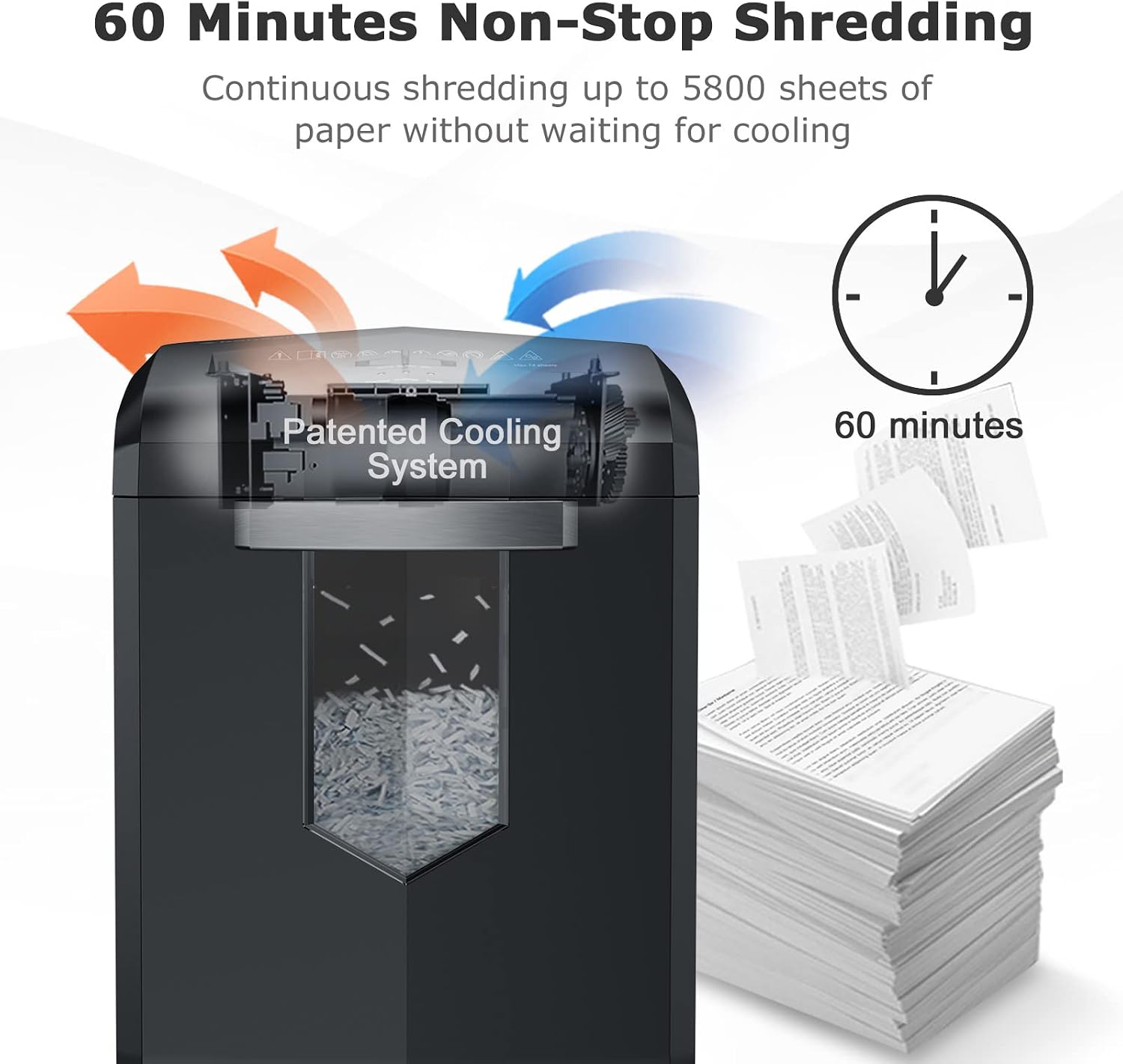 Detalle de Bonsaii 18-Sheet Cross-Cut Heavy Duty Paper Shredder