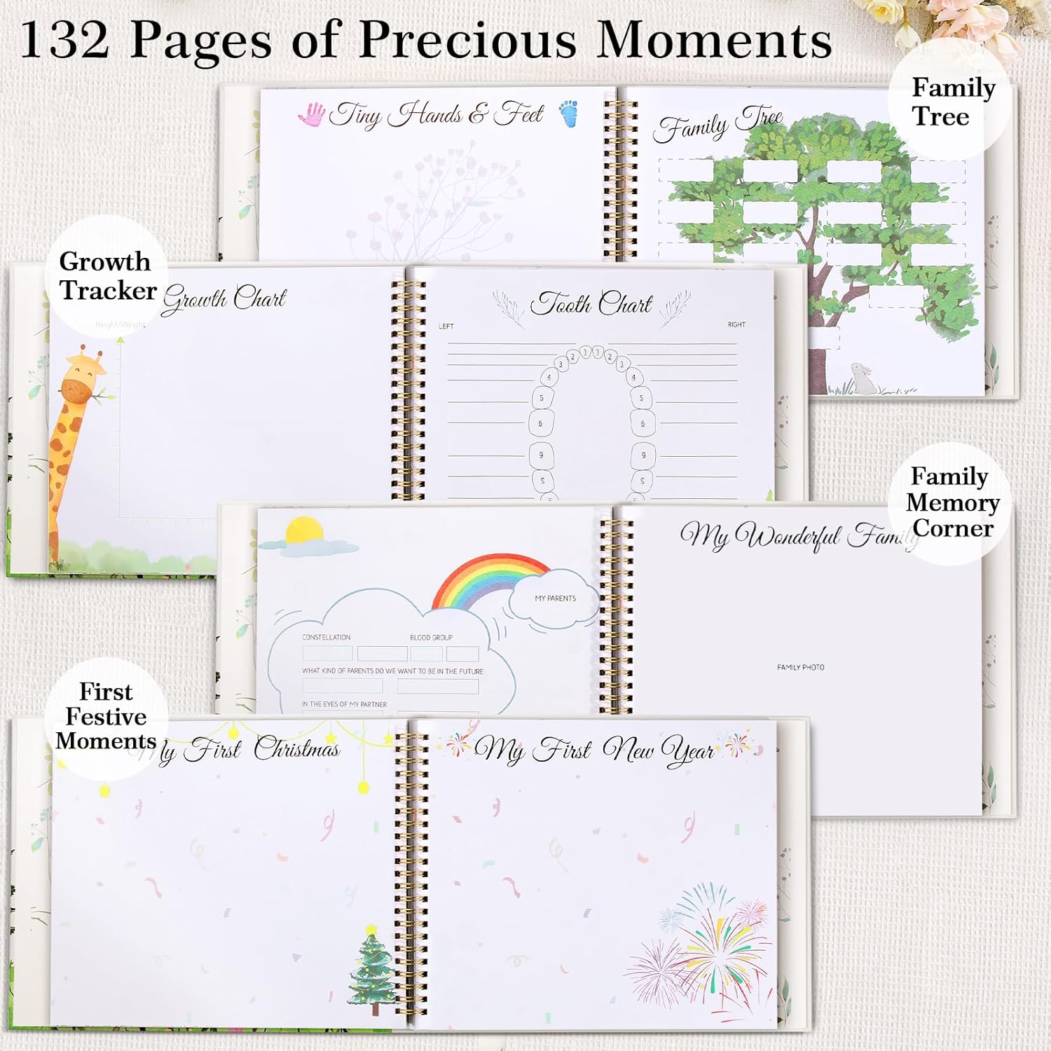 Thumbnail 4 de Baby Memory Book 132 Pages Keepsake