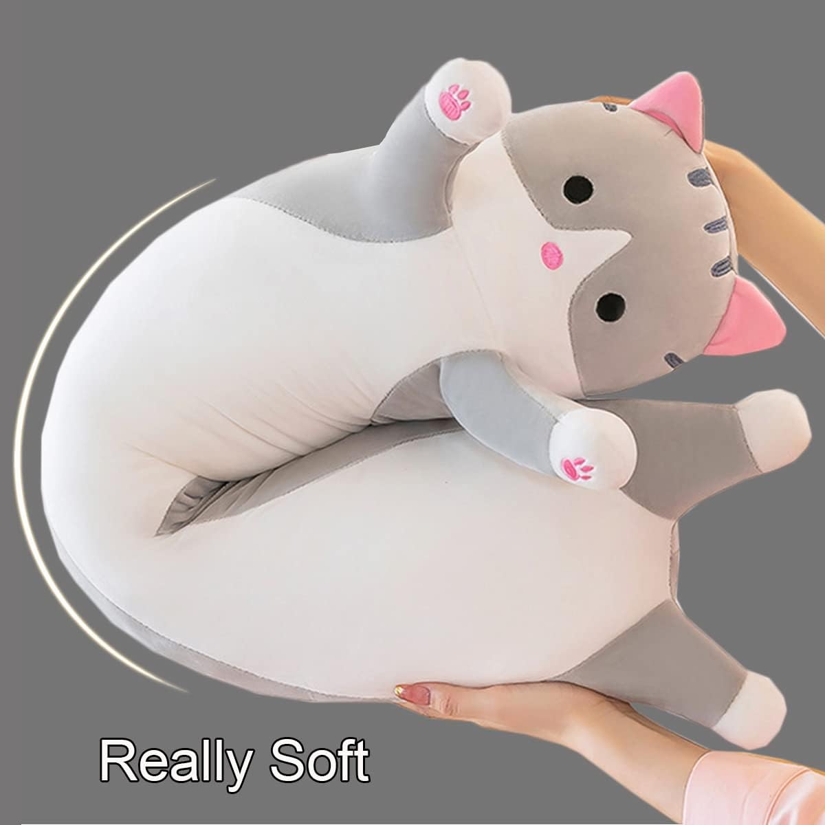 Detalle de Giant Cat Pillow Plush Kitty: Ultra-Soft 130cm Full-Body Hug Pillow