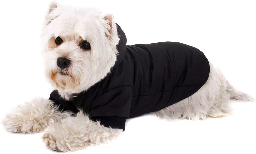 Thumbnail 1 de Manteau Noir pour chien avec capuche (taille S / 27 cm) – veste chic et anorak pour les sorties
