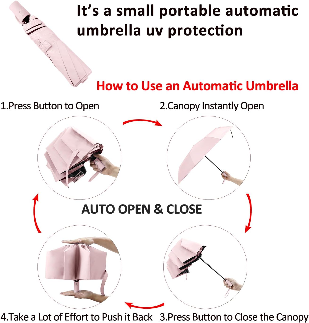 Thumbnail 2 de BAODINI Compact UV travel umbrella, UPF 50+