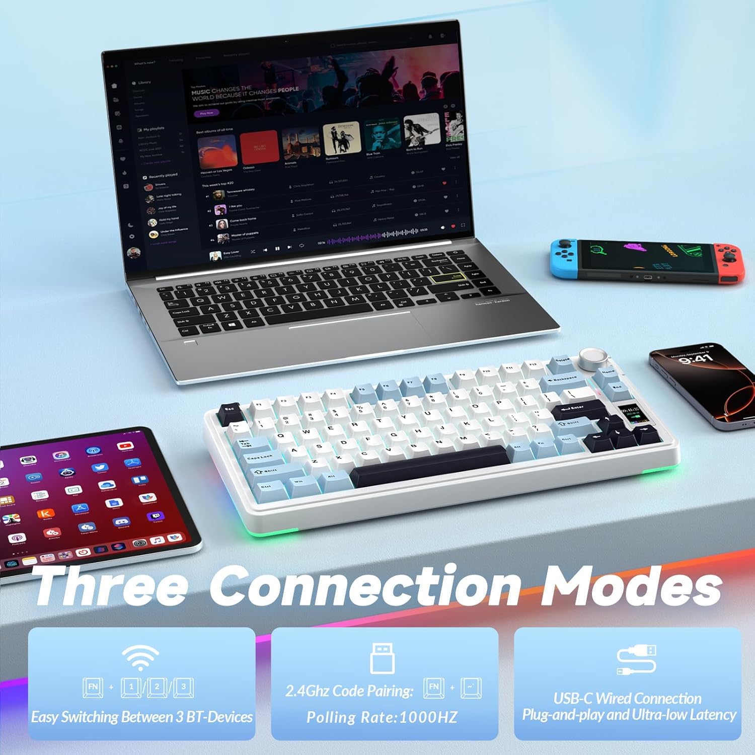 Detalle 2 de AULA S75 PRO 75% Wireless Mechanical Keyboard