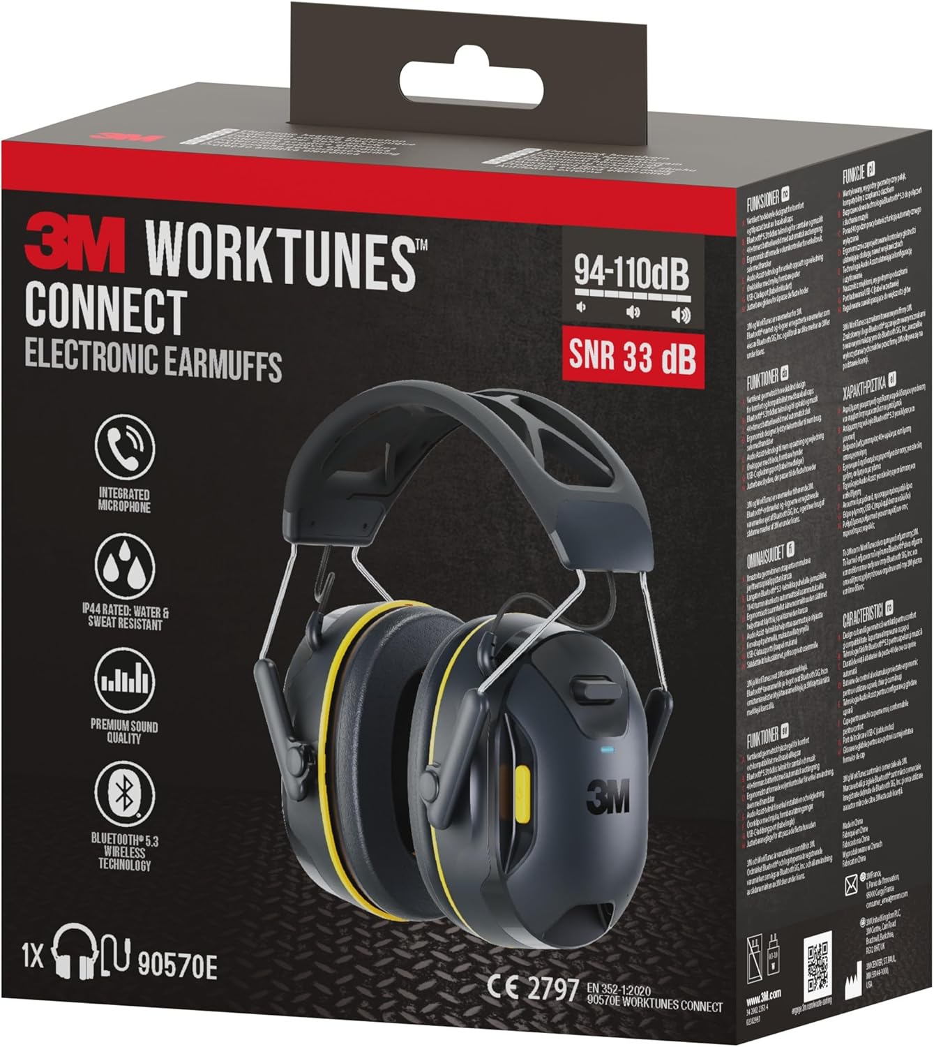 Detalle de 3M WorkTunes Connect Kapselgehörschutz mit Bluetooth und Mikrofon