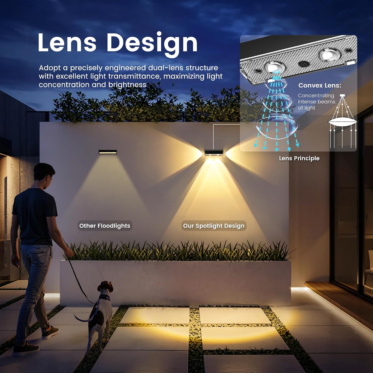 Detalle 2 de ESUNYD 10541 Solar Fence Lights, 6-Pack RGB Waterproof Wall-Mount LEDs