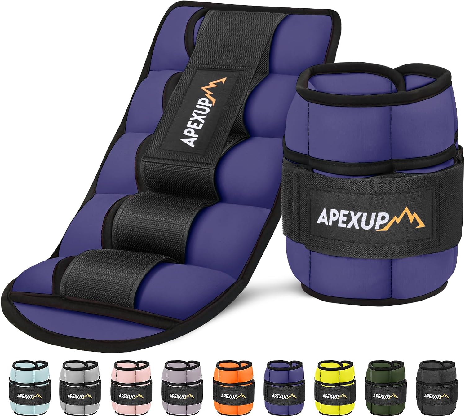 Detalle de APEXUP Adjustable Ankle Weights, 10 lb Pair with Removable 1 lb Modules