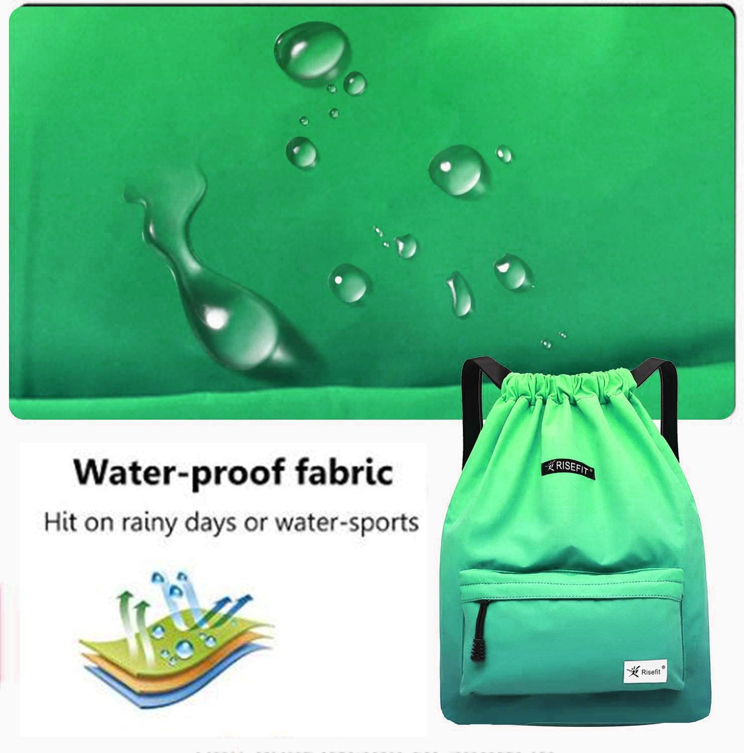 Thumbnail 2 de Risefit Waterproof Swimming Bags Drawstring Gym Bags (PE) for Adults & Kids