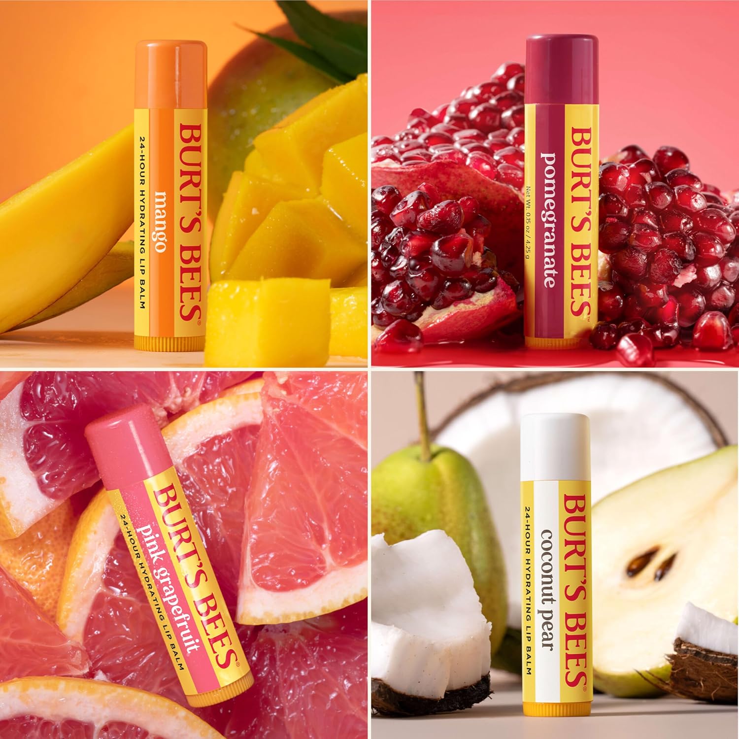 Detalle de Burt's Bees Lip Balm 4-Pack 0.15 oz