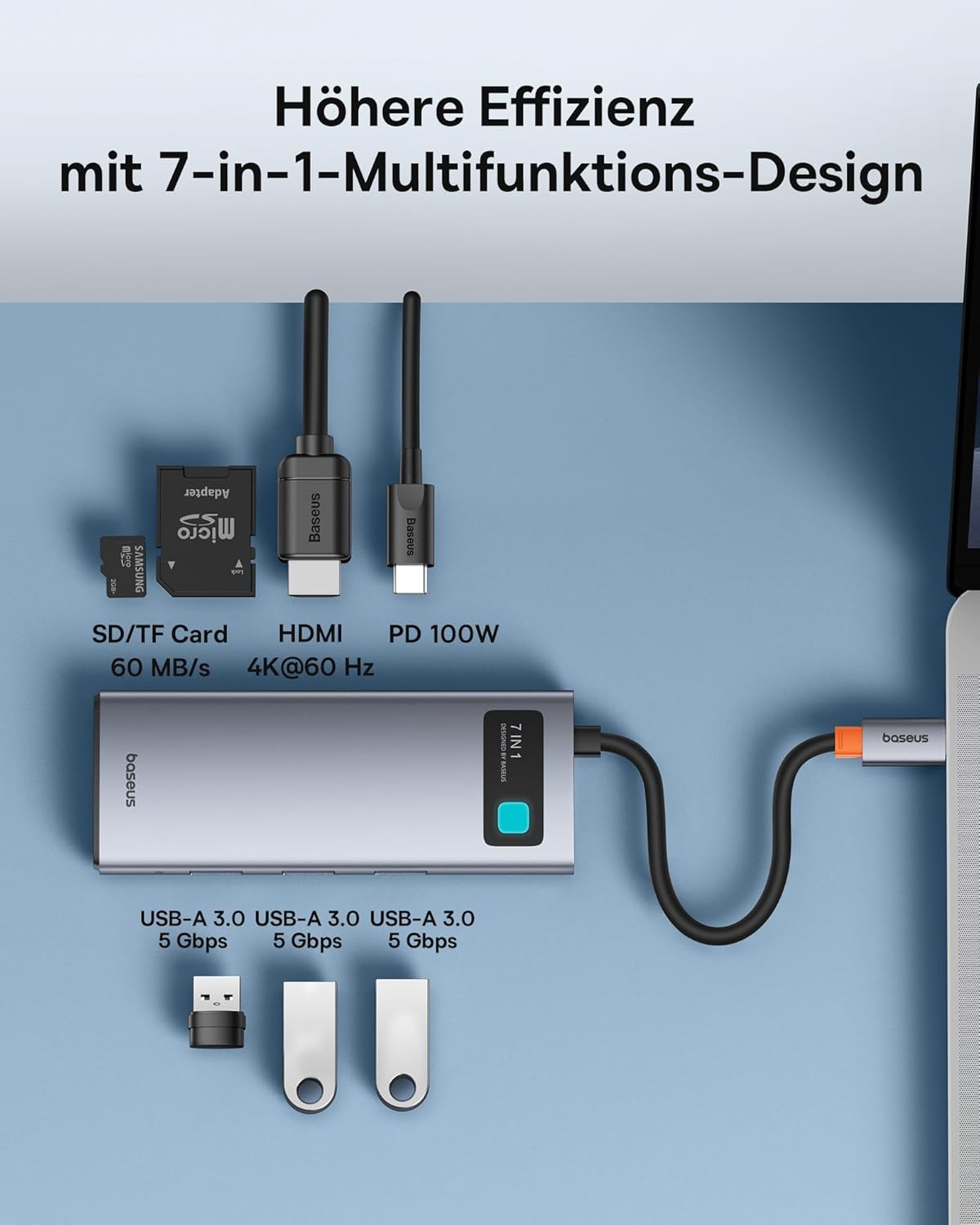 Thumbnail 1 de Baseus USB-C Hub 7-in-1 Adapter 4K
