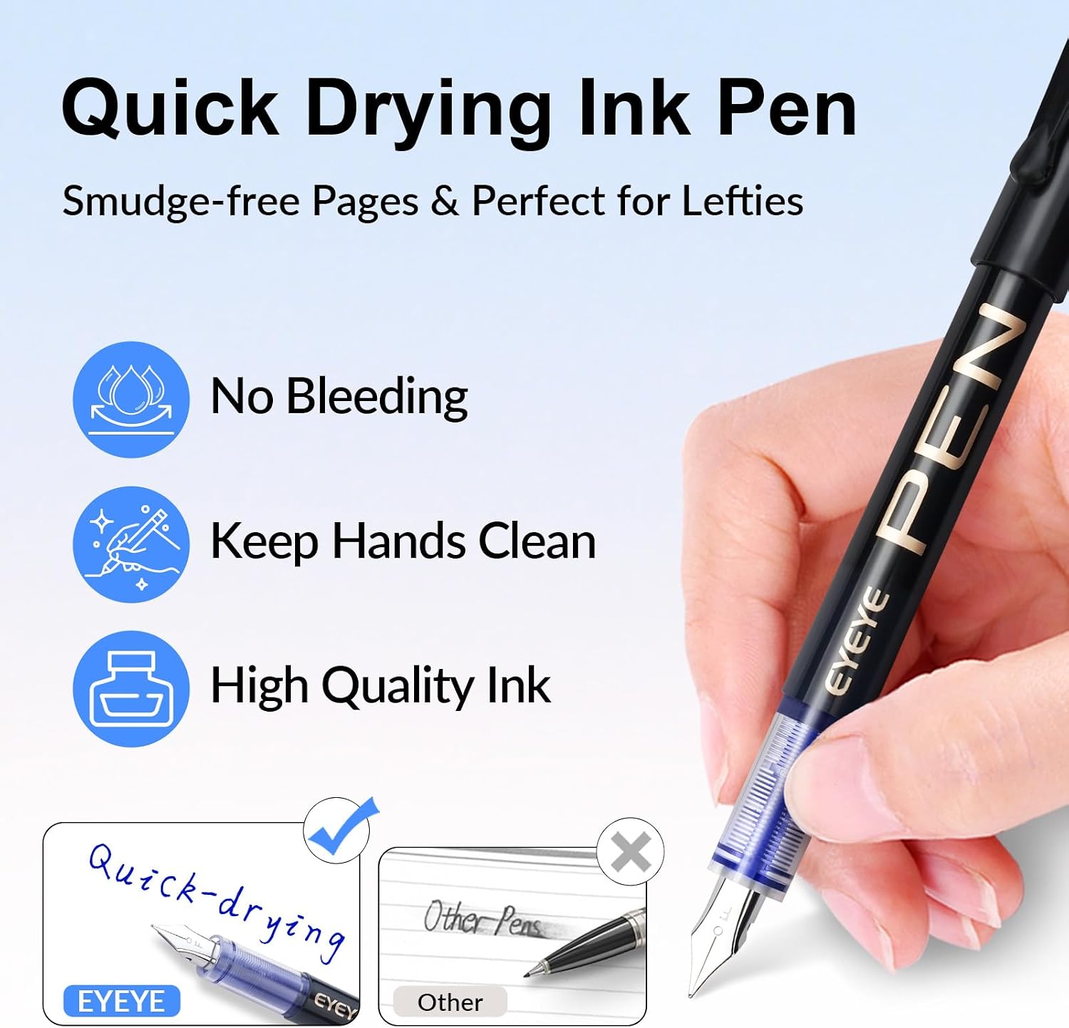 Detalle 2 de EYEYE Disposable Fountain Pens with 0.5mm Fine Nibs and Stainless Steel Tips