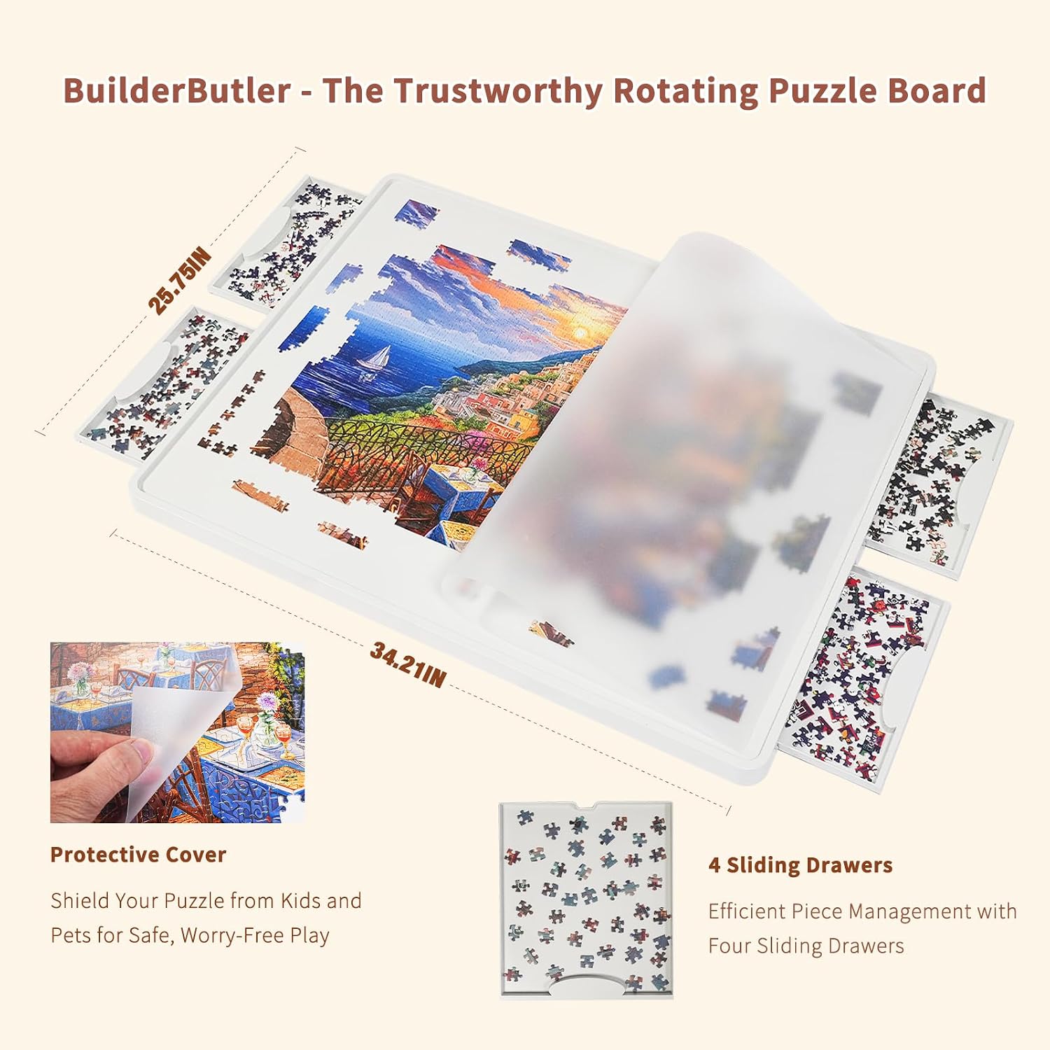 Thumbnail 2 de BuilderButler 1500-Piece Rotating Puzzle Board