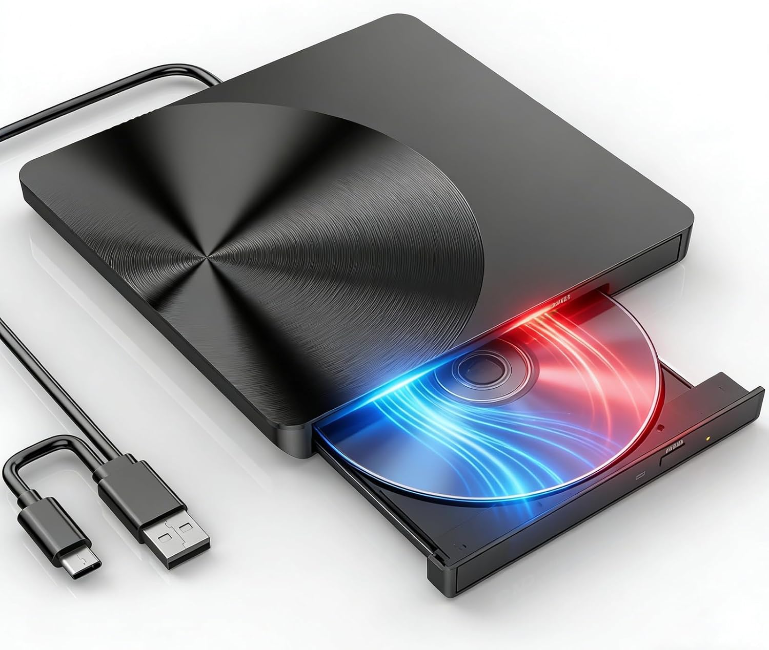 Detalle 2 de TEMZICK External CD Drive: USB 3.0 Portable CD/DVD +/-RW Drive for Laptops, Desktops and Mac