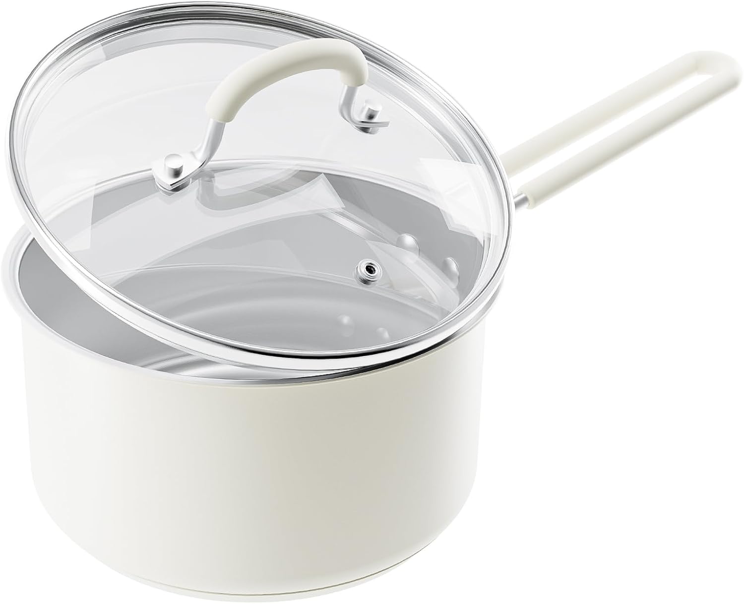 Thumbnail 5 de COOKNANO 18cm Stainless Steel Saucepan with Glass Lid (2L) – induction ready, stay-cool handles