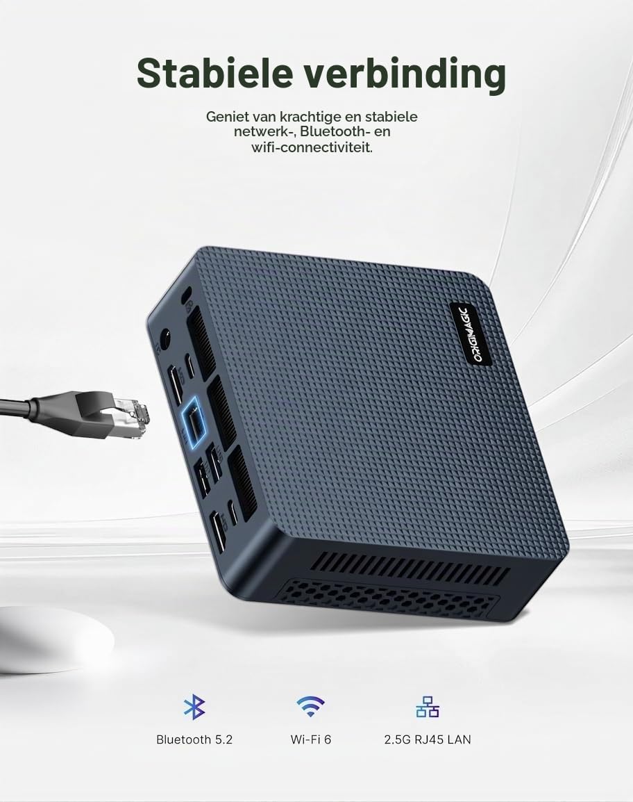 Detalle de Origimagic C7 100U mini-pc met 16 GB DDR4, 512 GB NVMe en Thunderbolt 4