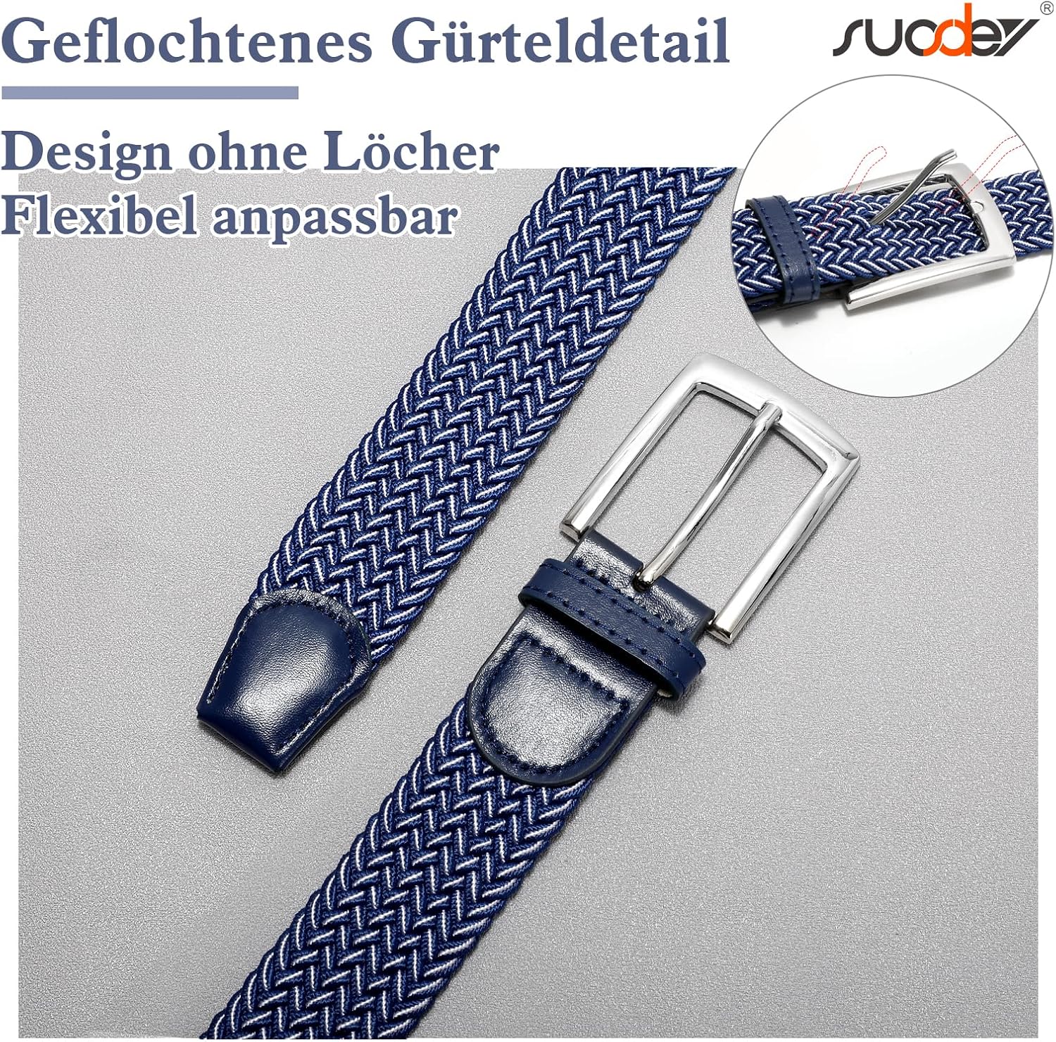 Detalle de SUOSDEY Gürtel 33mm Elastisch Geflecht
