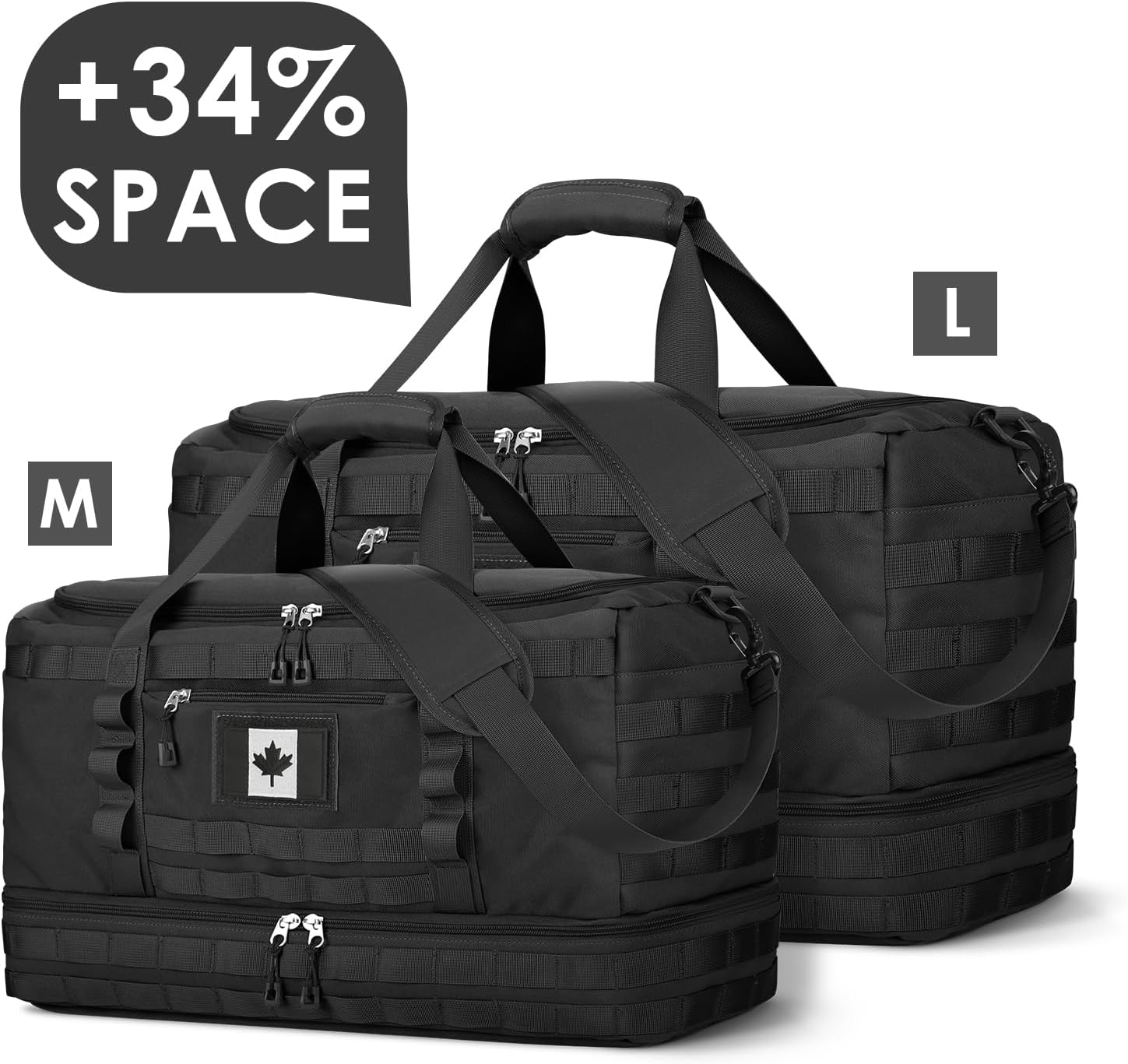Detalle 2 de ETRONIK 52L Tactical Duffle Bag with Shoe Compartment and MOLLE Webbing