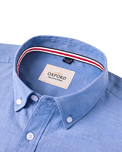 Thumbnail 1 de J.VER Mens Shirts Long Sleeve Oxford Button Down Non Iron in Blue – Regular Fit