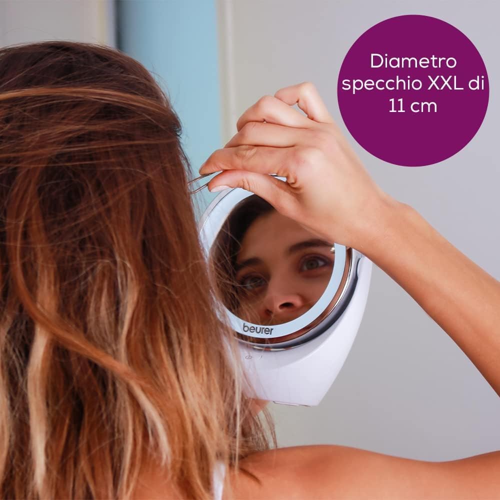 Detalle 2 de Beurer BS 49 Specchio Cosmetico Illuminato: luci LED, 2 superfici, ingrandimento 5X