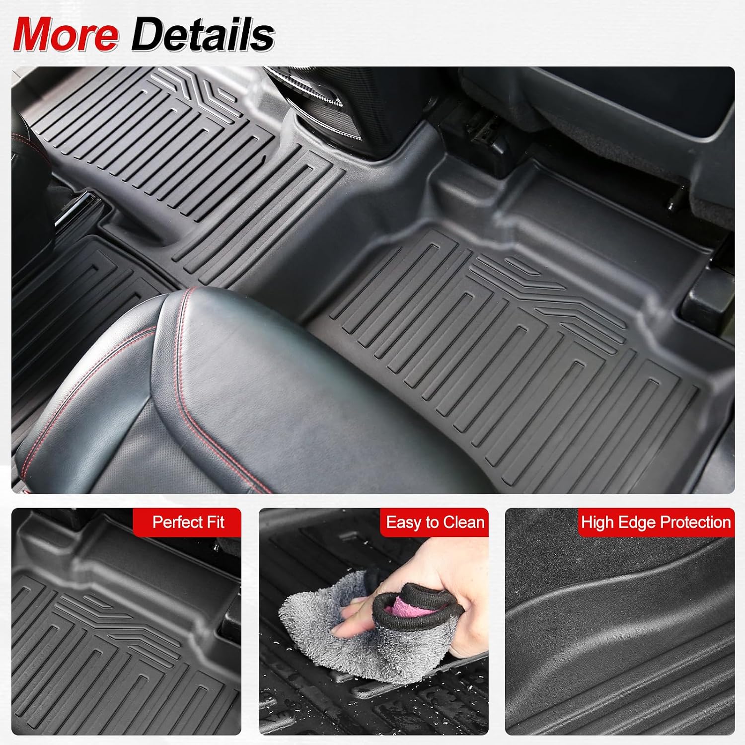 Thumbnail 2 de Floor Mats for Ford Explorer (2020-2026) with Cargo and Backrest Mat – All-Weather TPE, Custom Fit for 6-Passenger Active/ST/Platinum