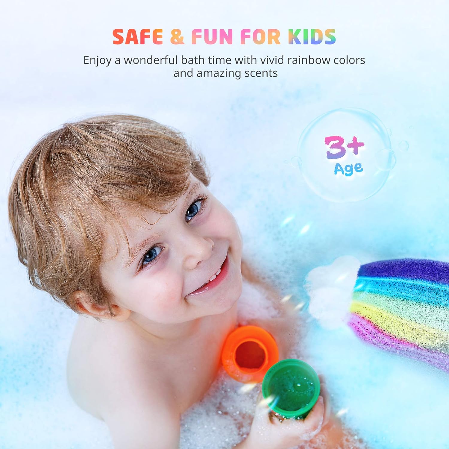 Thumbnail 3 de Rainbow Bath Bombs 4-pack organic kids bath bombs