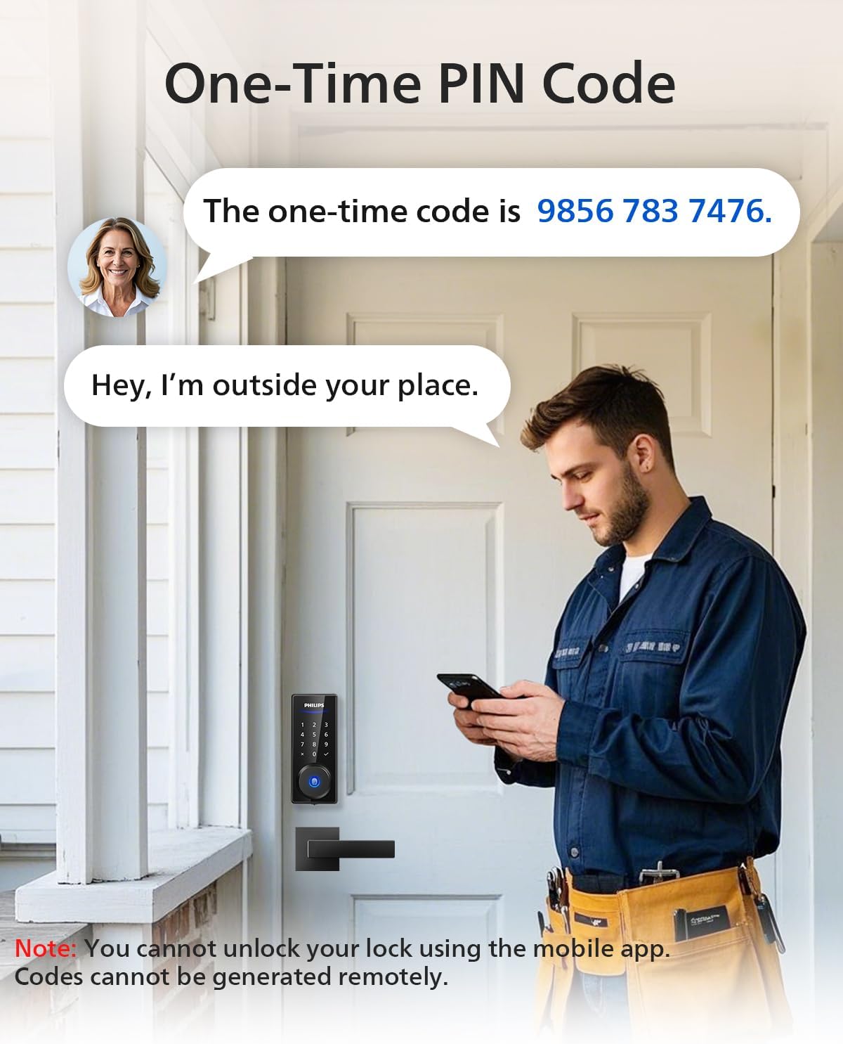 Detalle de Philips Smart Deadbolt Lock Set with Fingerprint Unlock