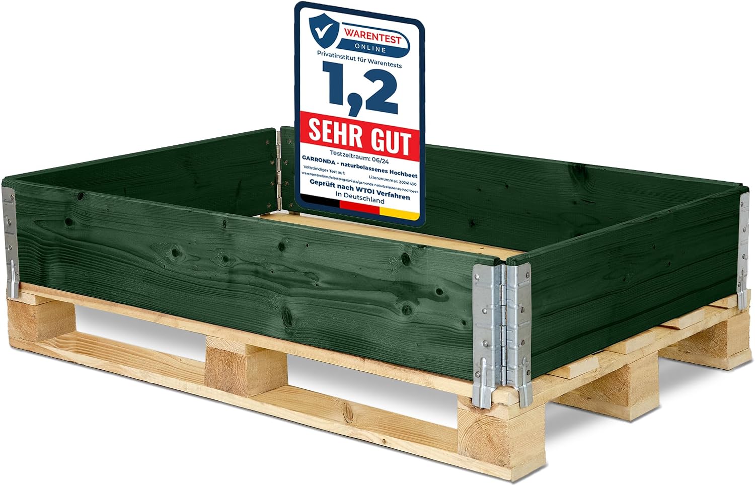 Thumbnail 6 de Garronda Telaio aggiuntivo in legno per pallet – Cassa di stoccaggio in legno Marrone 2 pezzi GD-0096