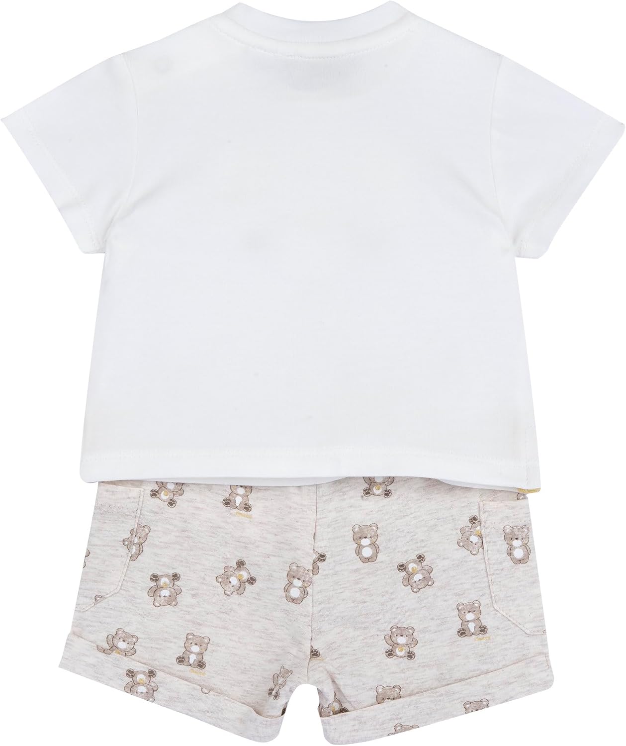 Detalle de Completo Neonato Chicco con T-Shirt e Pantaloncini in Morbido Tessuto – Designed in Italy