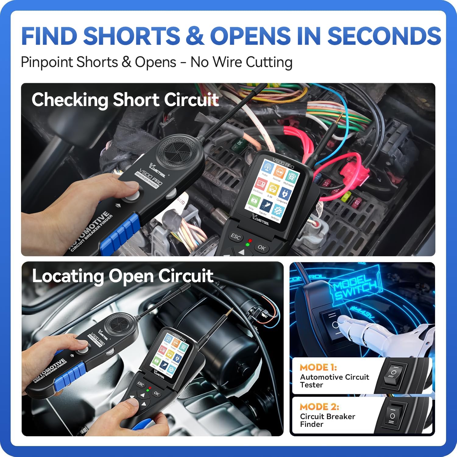 Detalle de VDIAGTOOL V500 Pro VDT-V500-PRO Automotive Circuit Tester with Oscilloscope