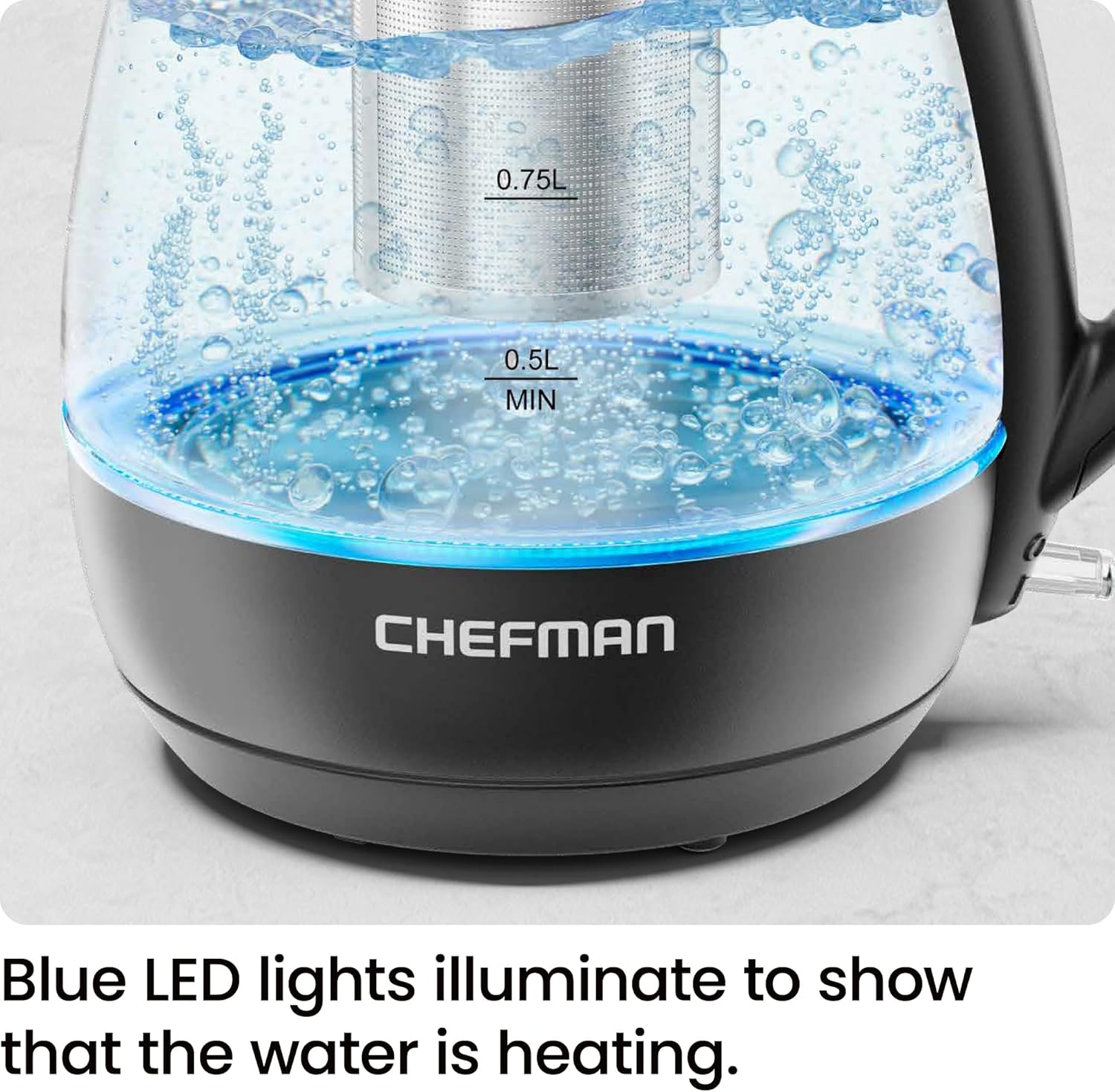 Thumbnail 2 de Chefman Kettle with Tea Infuser, 1L ⚡