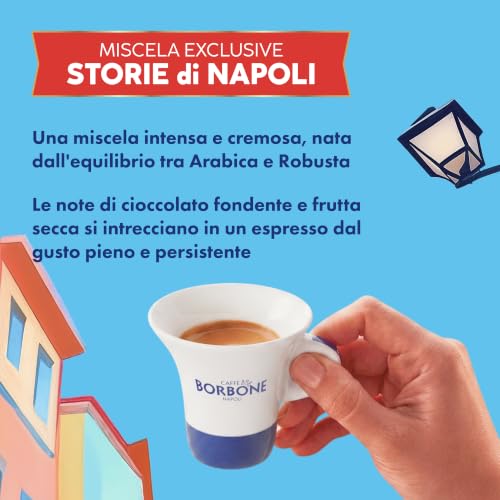 Detalle de Caffè Borbone Miscela Exclusive Storie di Napoli - 120 Capsule Compatibili Nespresso®