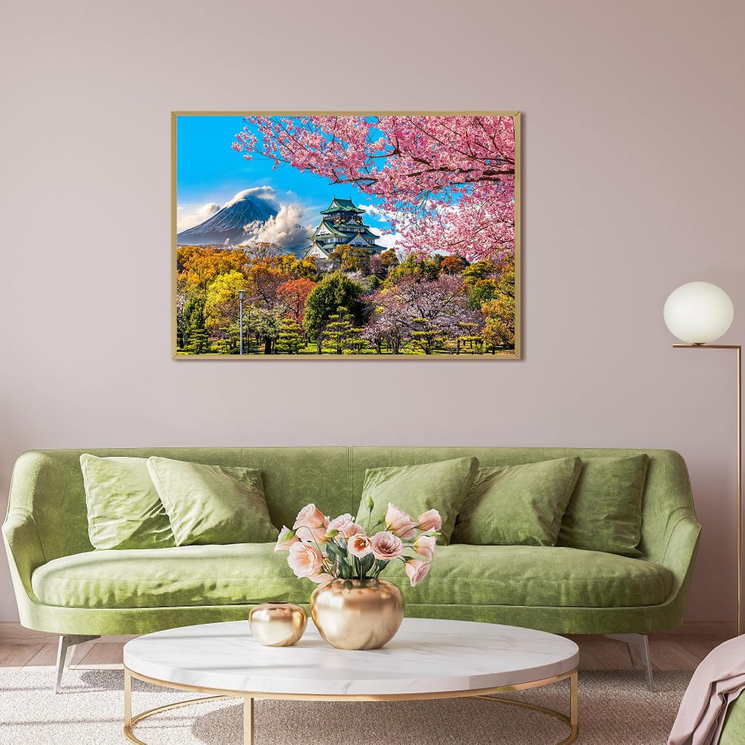 Detalle 2 de Osaka Castle Fuji Cherry Blossom 1000-Piece Jigsaw Puzzle for Adults