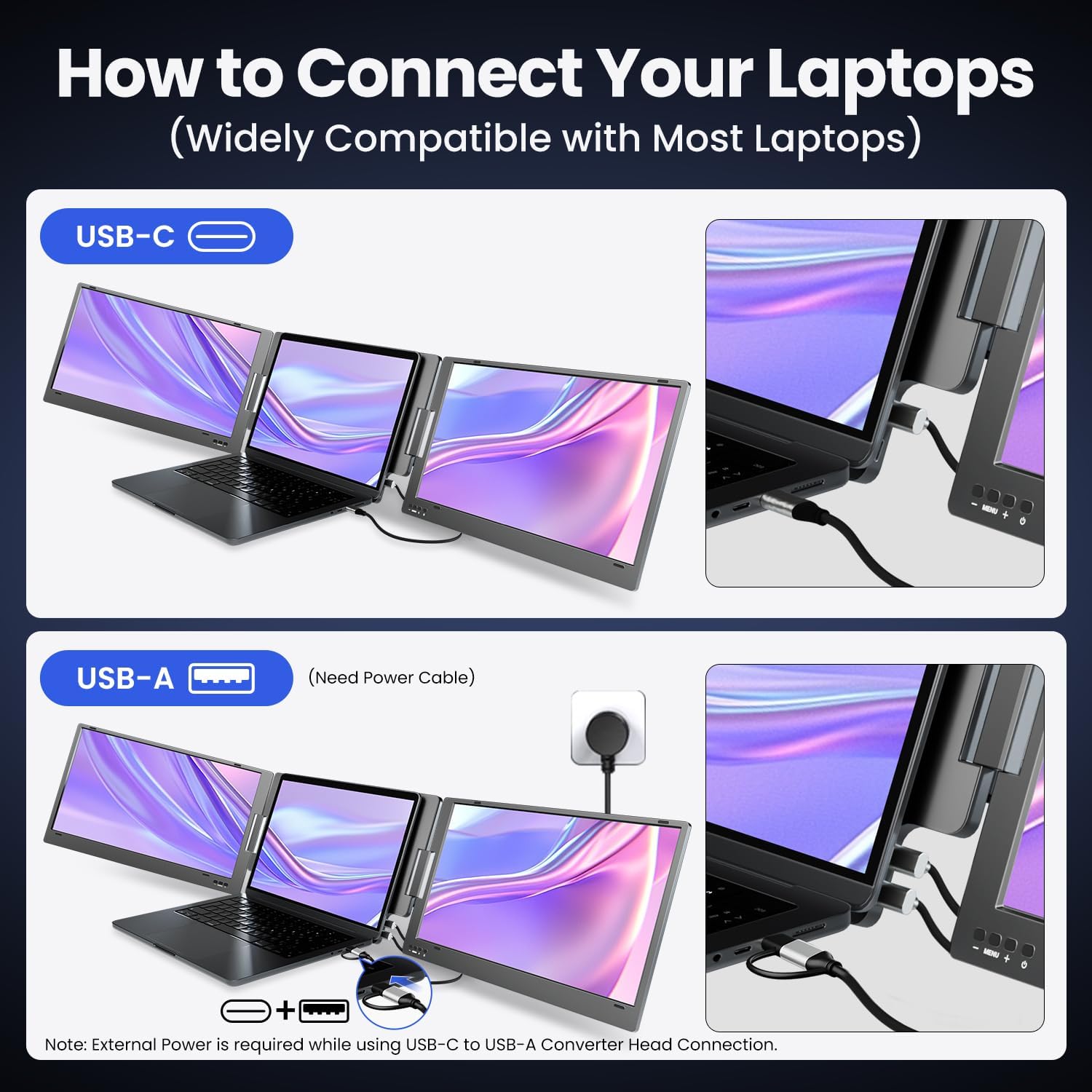 Thumbnail 4 de KPKUE X90E Pro 15.6-inch Dual Laptop Screen Extender Monitor (1080P FHD IPS, Portable, Plug and Play)