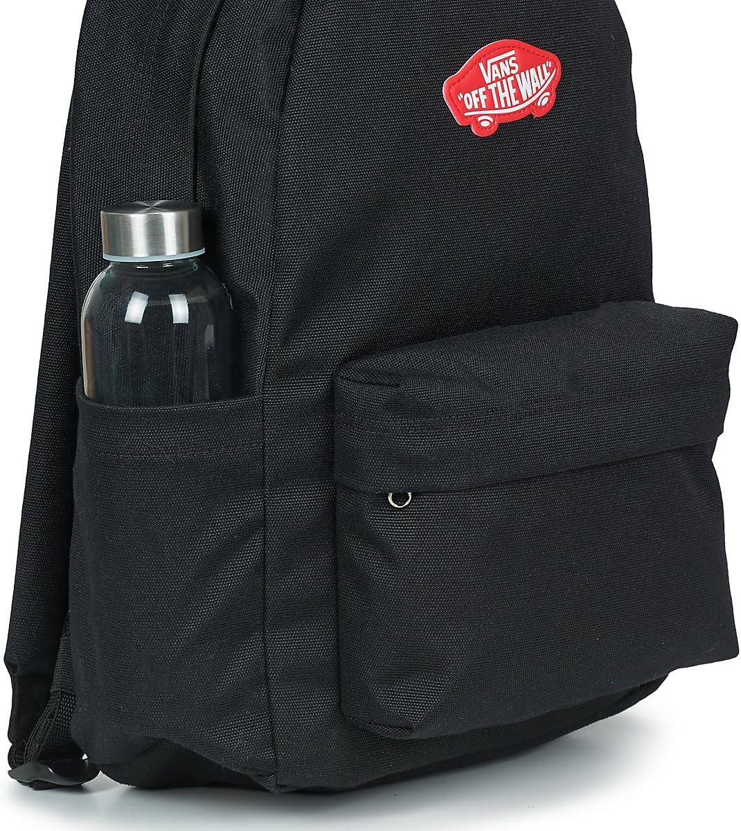 Detalle de Vans Old Skool Grom Rucksack, Schwarz & Chili Pepper, Größe M – robust, kompakt und alltagstauglich