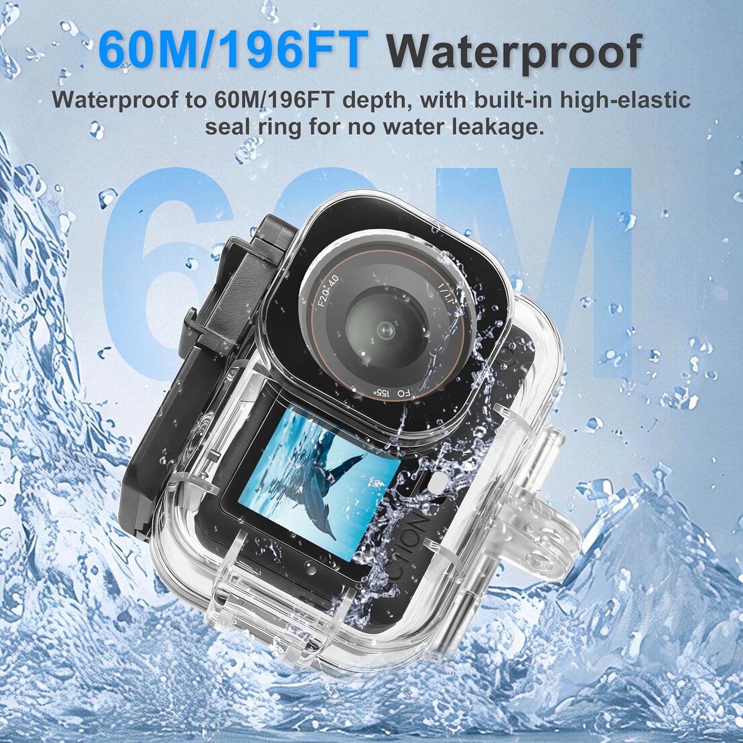 Thumbnail 1 de FiTSTILL Wasserdichtes Gehäuse 60 m für DJI Osmo Action 6 (Dual Cold Shoe, optische Glaslinse)