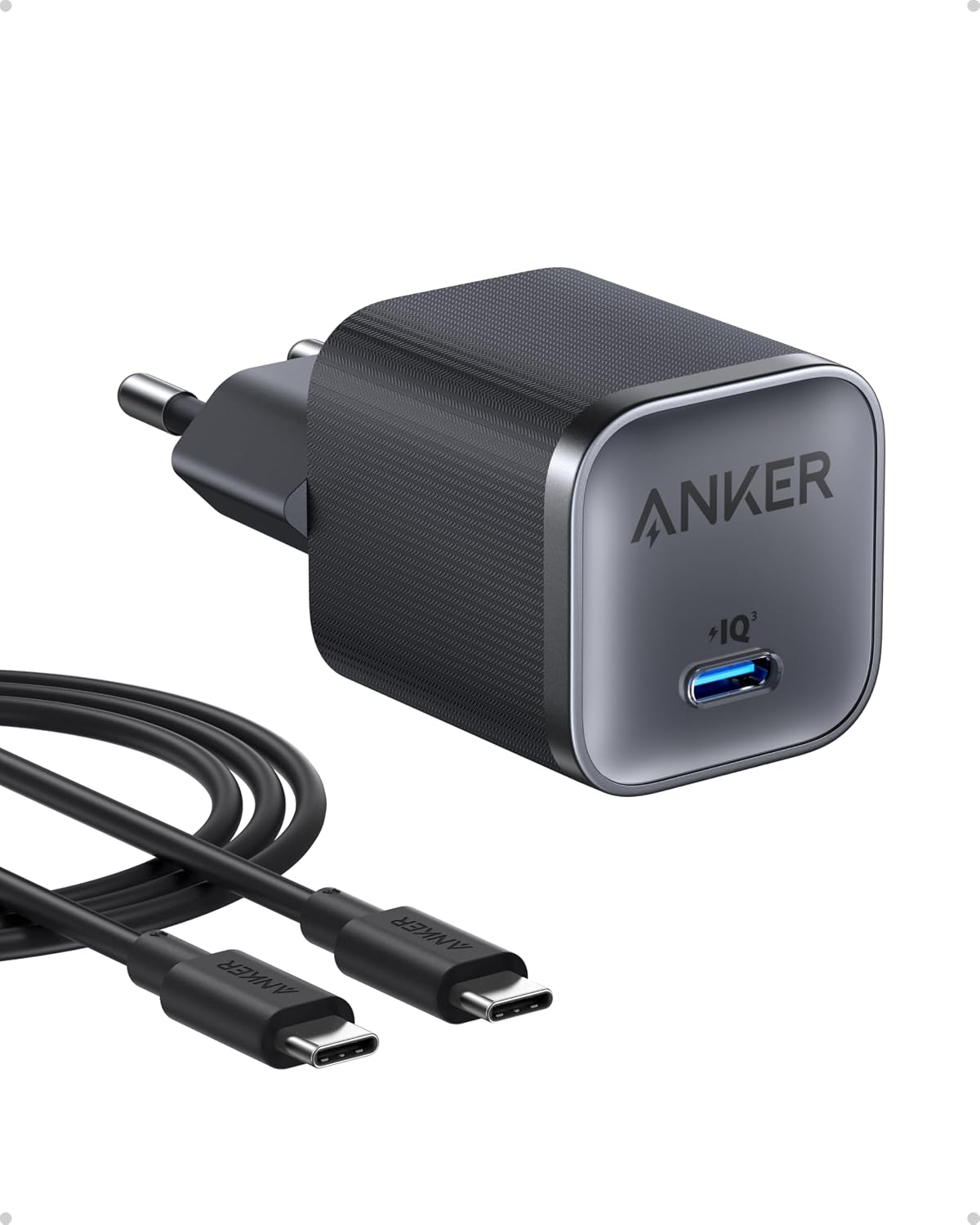 Detalle de Anker Nano 45 W Cargador USB-C con cable incluido: carga rápida y portable para Samsung, Apple y más