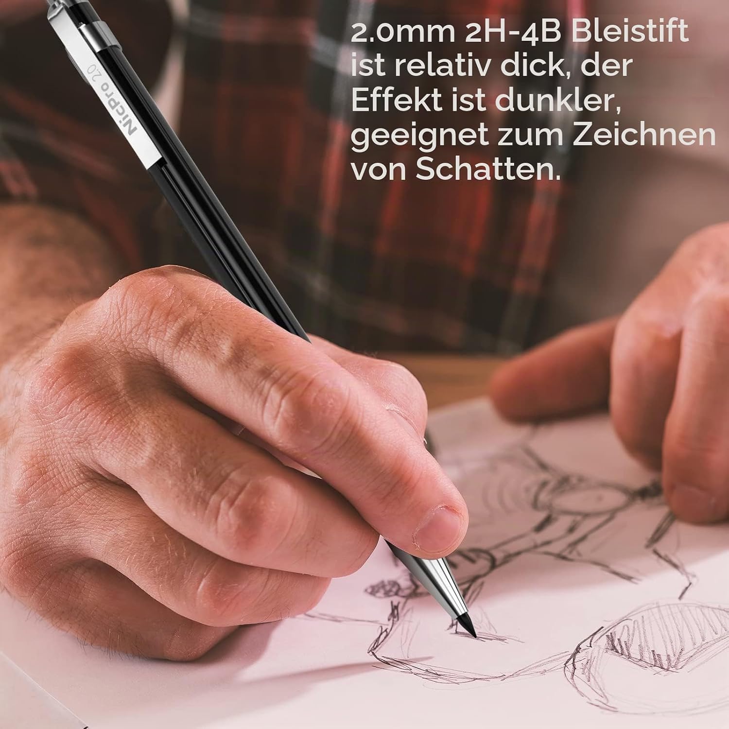 Thumbnail 3 de Nicpro 29-teiliger Druckbleistift-Set im Lederetui – vielfältige Strichstärken und Minen