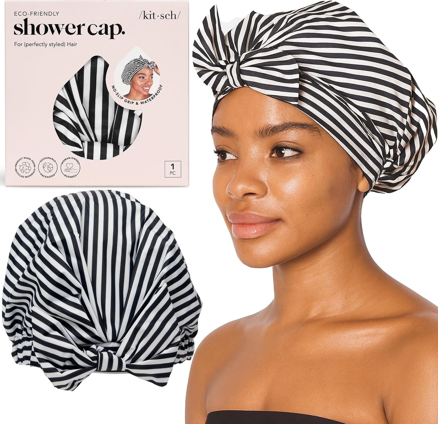 Detalle de Kitsch cuffia da doccia Luxury Stripe