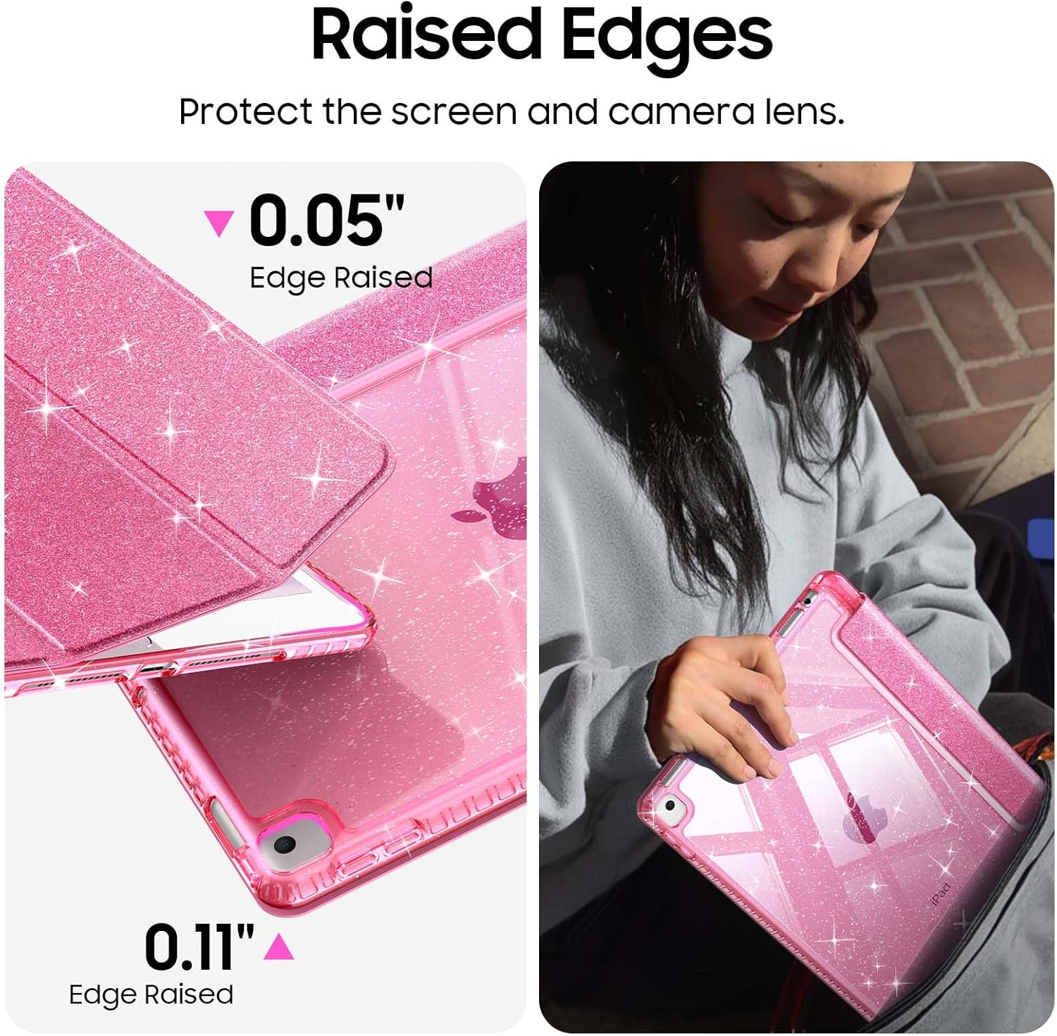 Thumbnail 6 de FINTIE Glitter Case for iPad 9th Gen 10.2" ⌘ Pink