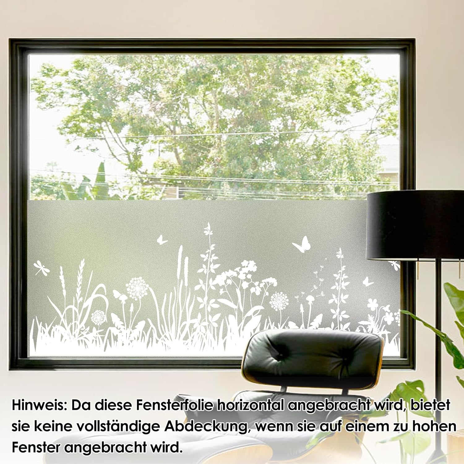 Detalle de dktie Fensterfolie Blickdicht – Milchglasoptik, wiederverwendbar, ohne Kleber 44,5 x 200 cm