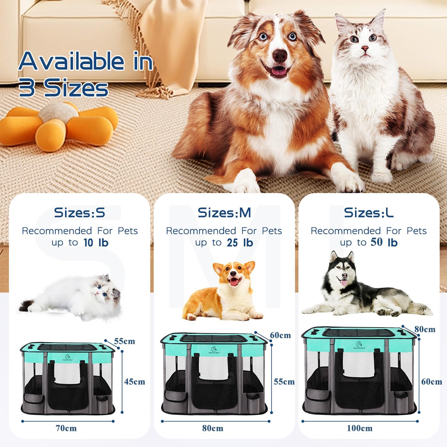 Detalle 2 de Foldable Pet Playpen L 100x80x60cm