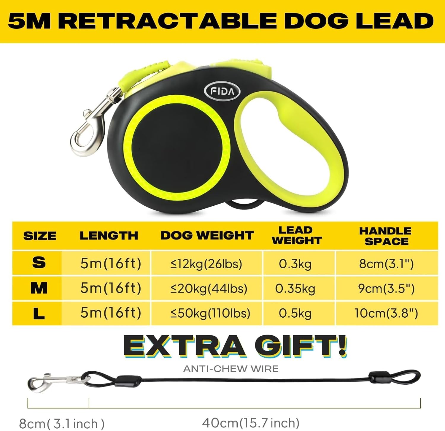 Detalle 2 de Fida Retractable Dog Lead 5m for Large Dogs