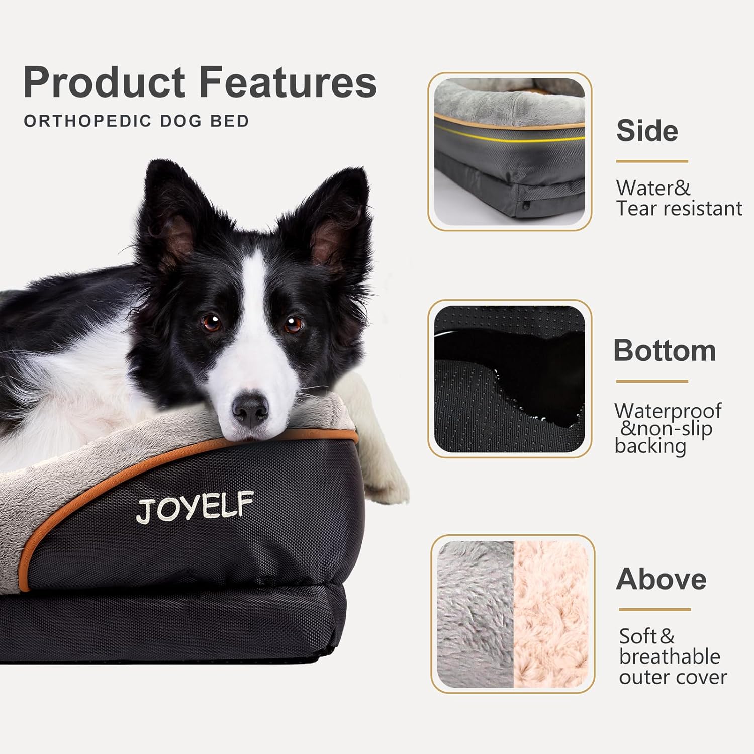 Thumbnail 2 de JOYELF Memory Foam Dog Bed Orthopaedic