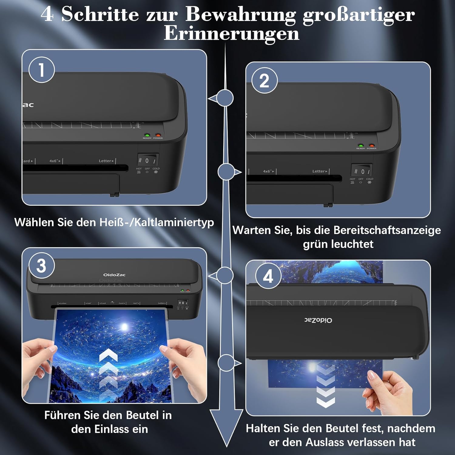 Detalle de Thermal-Laminiergerät für A4-Größe – 11-in-1 Laminiergerät mit 36 Laminierhüllen
