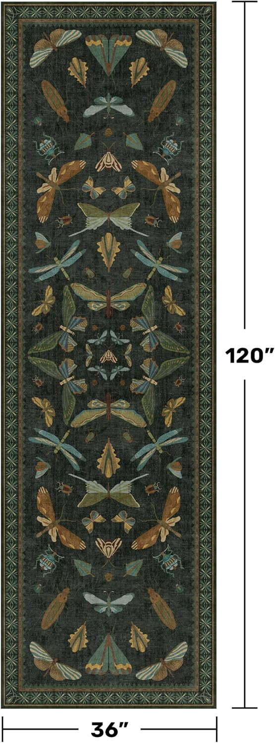 Detalle 2 de Dark Green 3x10 runner rug, non slip