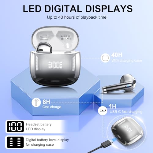 Detalle de DOBOPO J59 auriculares inalámbricos Bluetooth 5.4, 14,2 mm e IPX7
